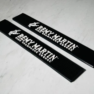 Remy Martin Cognac Rail Spill Bar Mat 23" X 3.5" Black Rubber - Lot of 2 - Picture 1 of 3