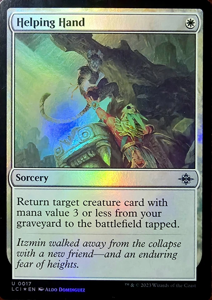 X 1 Helping Hand FOIL NM-M The Lost Caverns of Ixalan 017 MTG Magic - Image 1 of 2