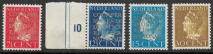 MNH 1940 Netherlands 1st Overprinting of Official Stamps, Scott #O16** to #O19** - Picture 1 of 7