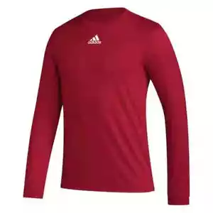 adidas Men's Long Sleeve Pregame BOS Tee Power Red Medium HS9228 - Picture 1 of 1