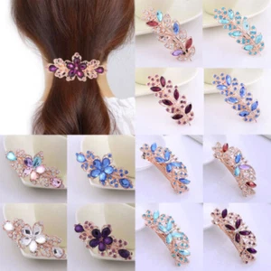 Pinzas para el cabello de cristal con estrás para mujeres elegantes pasador de flores empuñadura para el cabello hágalo usted mismo - Imagen 1 de 38