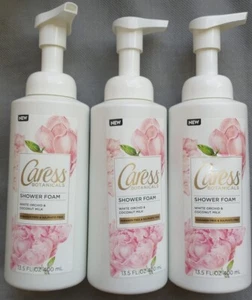 3 Caress Botanicals Shower Foam White Orchid & Coconut Milk 13.5 oz NEW Rare - Picture 1 of 1
