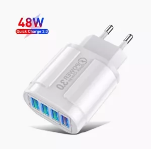 Caricabatteria 4USB 48W Alimentatore Ricarica Rapida Spine Multiple per Cellulare - Foto 1 di 8