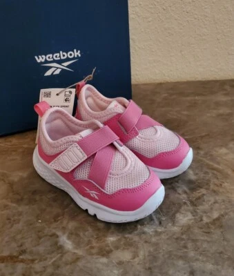 NUEVAS Tenis para Caminar Weebok by Reebok Infant Flex Spirit Rosa Gancho Lazo talla 5. Foto 1 de 4