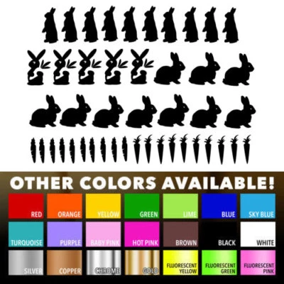 45 Rabbit carrot stickers Nursery Decal for DIY kid play room wall decor bedroom - Image 1 of 4