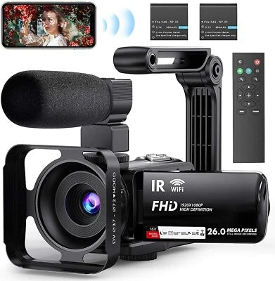 Video Camera Camcorder WiFi YouTube Camera Vlogging Camera 3" IPS Touch Screen N - Image 1 of 4