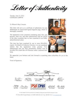 MUHAMMAD ALI SIGNED 2X BY ALI HIMSELF !!  8X10 PSA/DNA DOUBLE SIGNED ITEM - Image 1 of 3