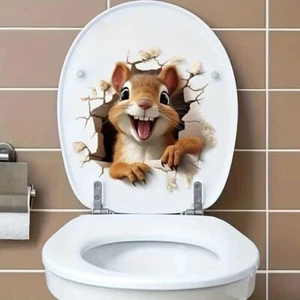 WC Deckel Aufkleber Eichhörnchen Toilettendeckel Tattoo selbstklebend 30 cm - Bild 1 von 5