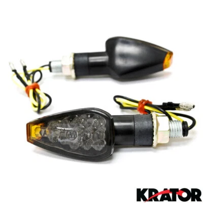 Mini Tallo Motocicleta Bicicleta LED Intermitentes Ámbar Lente Humo Foto 1 de 4