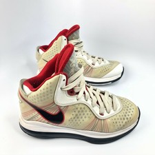 Nike Air Max Lebron VIII 8 V/2 GS, White/Black/Red, 431888-100, Kids Size 5.5Y