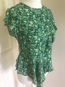 Ladies Top Shop Apple Green Asymmetric Hem Blouse Size 12 - Picture 1 of 5