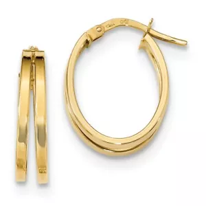 14 Karat 14kt Gelbgold polierte Double Creolen 19,4 mm x 14 mm - Bild 1 von 2