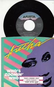 ARETHA FRANKLIN - WHO'S ZOOMIN' WHO - MINT 45 WPS - JUKEBOX STRIP - UNPLAYED - Picture 1 of 2