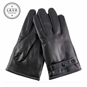 Men Motorcycle Gloves Car Driving Motorbike Full Finger Leather Wrist Strap LAVA - Picture 1 of 10
