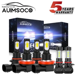 For Lincoln Aviator 2003-2005 LED Headlight High Low Beam + Fog Light Bulbs Kit - Picture 1 of 12