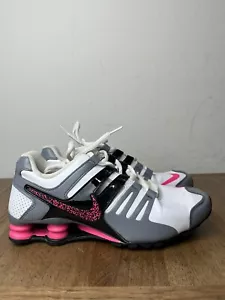 Nike Shox White Pink Gray Leather Running Shoes Womens Size 8 (639657-104) - Picture 1 of 11