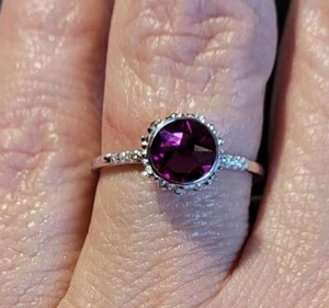 Anillo Dhalia Negro Joyas Fragantes Plata Esterlina Talla 9 - Imagen 1 de 3