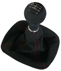 FÜR VW Passat 3B 3BG ORIGINAL ALCANTARA SCHALTKNAUF 5 GANG SCHALTSACK NT ROT 13 - Bild 1 von 1