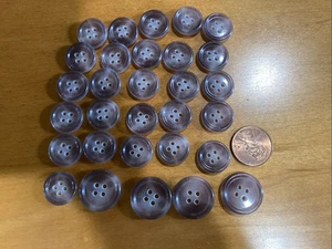 Vintage Set Of 30 Taupe Brown Horn Corozo 4/Hole Button Sewing Craft Projects - Picture 1 of 2