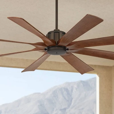 60" Defender Industrial Outdoor Ceiling Fan with Remote Control Bronze Koa Damp - Image 1 of 4