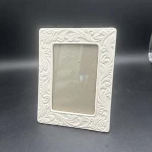 Cornice portafoto vintage 5x7 ceramica rettangolare antica incisa esposizione foto - Foto 1 di 5