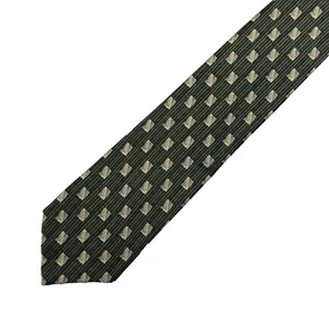 Vintage Tie Unbranded Green Work Wear Smart Office Made In England Pure Silk - Picture 1 of 10
