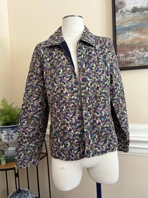 Chaqueta Blazer Mujer Christopher & Banks Reversible Azul Marrón Talla L Foto 1 de 4