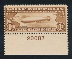 UNITED STATES (US) C14 MINT F-VF NH $1.30 ZEPPELIN PL# - Picture 1 of 2