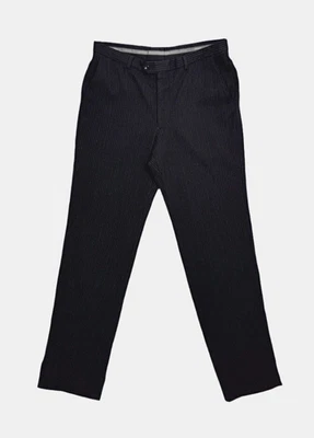Pantalón de lana negro a rayas vintage Armani Collezioni para hombre 54R Foto 1 de 4