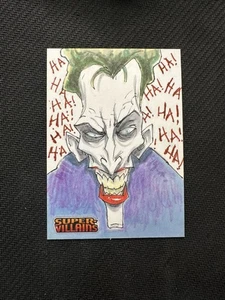 2015 Cryptozoic DC Comics Super-Villains The Joker Sketch Card 1/1 Auto A470 - Picture 1 of 3