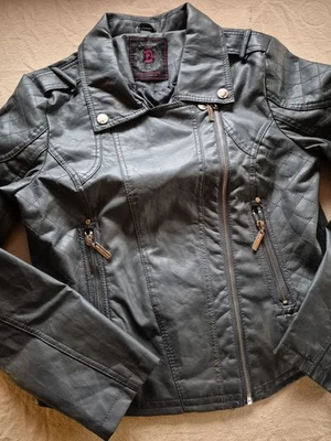 Doll House Faux Leather Moto Biker Jacket Streetwear Urban Jacket PVC Size M - Image 1 of 4