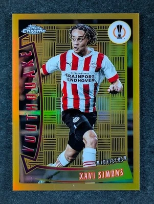 2022-23 Topps Chrome UEFA XAVI SIMONS 43/50 Gold Refractor Youthquake #YQ-36 - Image 1 of 3