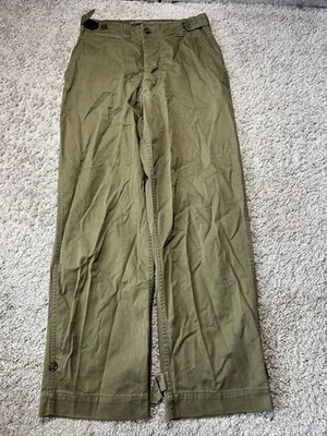 Vintage 40s M43 Cotton Field Trousers Pants WWII M1943 OD Rare Americana 30x31 - Image 1 of 4