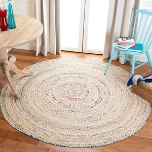 Tapis Jute & Cotton Multicolor Round HandMaquette Tapis Salon Tapis - Foto 1 di 6