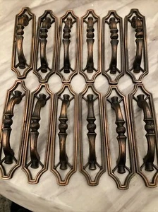 12 asas de tirador de cajón con acabado de latón antiguo 1973 vintage mango arqueado centro de 3" - Imagen 1 de 7