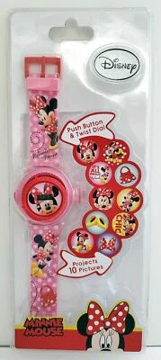 NUEVO Reloj de Proyección Disney MINNIE MOUSE Niños Proyectos 10 Imágenes (Batería Nueva) Foto 1 de 4