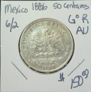 Mexico 1886 50 Centavos GoR AU 6/2 - Picture 1 of 2