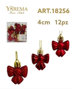 Serie Set 12 Piezas Bolas Árbol de Navidad Fiocco Rojo 4cm Adornos Bal - Imagen 1 de 1