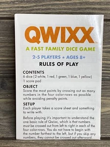 Gamewright 2014 Qwixx Family Dice Game Instructions Replacement Part Piece - Picture 1 of 1