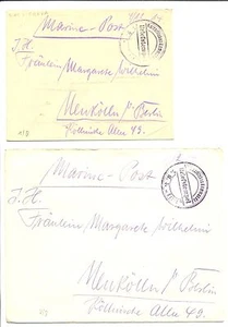 GERMANY- MARINE FELDPOST  (8 x ) 1914-12-4 / 1915-1-16  ALL SAME CORESP.   F/VF - Picture 1 of 6