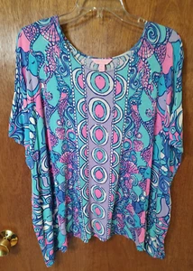 Lilly Pulitzer sz S/M Sea Jewels Cooper craftan tee shirt top style #14093 - Picture 1 of 7