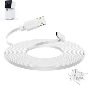 Smays 20 ft Cable for WYZE Cam Pan v3 Camera, Flat Micro USB Extension White - Bild 1 von 6