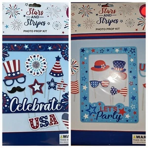 9pcs Theme 4Th of July Decorations Independence Day Photo Prop Booth Frame - Picture 1 of 8