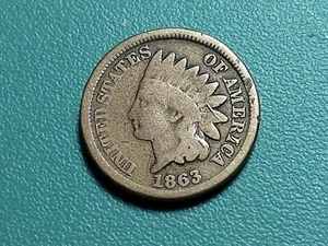 1863 CN Indian Head Cent ..#100PR.....VG - Picture 1 of 2