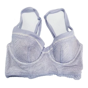 Reggiseno donna Victoria Secret taglia 32C grigio argento foderato in pizzo demi - Foto 1 di 18