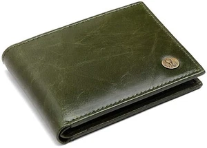 New Premium Quality Bi-fold Leather Wallet RFID Protected for Men Green Colour - Picture 1 of 5
