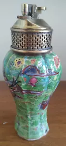 Antique Chinese Porcelain Famille Rose Vase Lighter Sancai mid 20c Marked - Picture 1 of 9