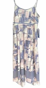 Vera Wang Simply Vera Spaghetti Strap Purple, White and Blue Dress - Picture 1 of 6