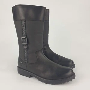 Clarks Boots Black Leather Calf Heels Size 5.5 - Picture 1 of 19