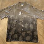 NWT Vintage Corsini Hawaiian Rayon Button Shirt Mens Large L 90s Palm Tree AOP